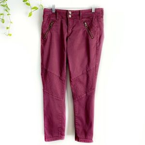 AE Skinny Crop Stretch Maroon Jeans Women’s Size 8